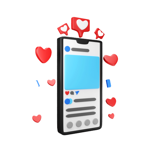 Smartphone social media icon Isolated 3d render Illustration
