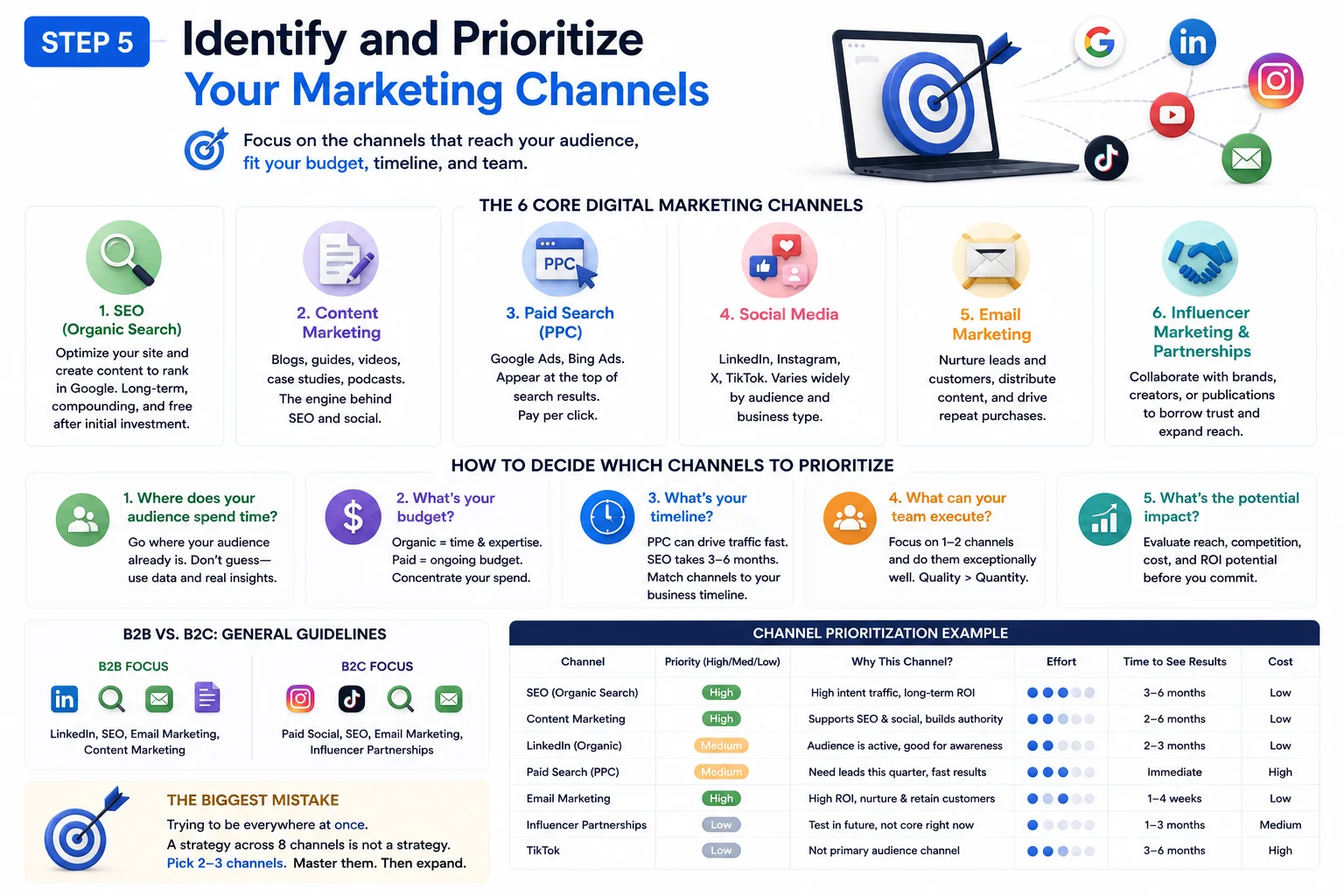 Step 5 Identify and Prioritize Your Marketing Channels