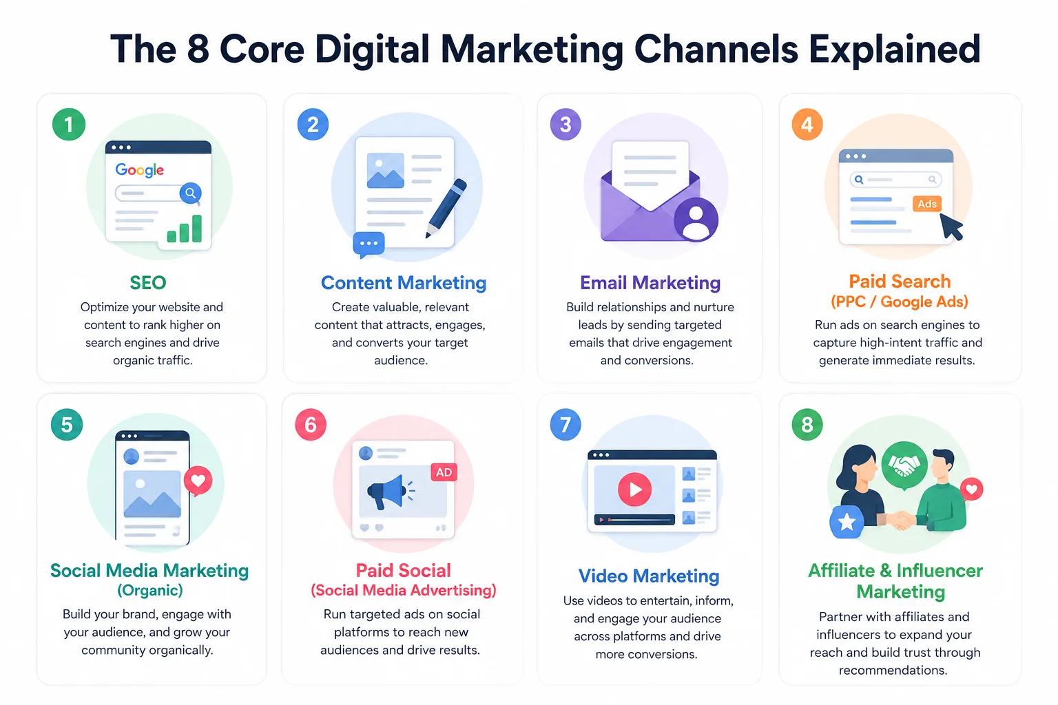 The 8 Core Digital Marketing Channels Explained