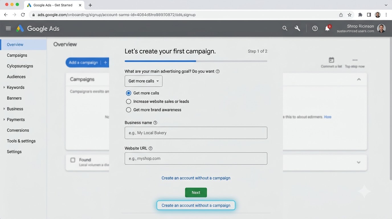 Creating a Free Google Ads Account