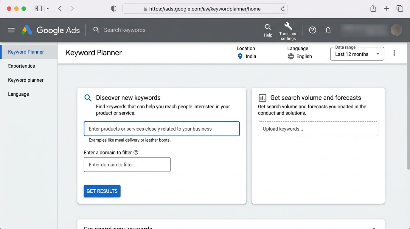 How to Set Up Google Keyword Planner