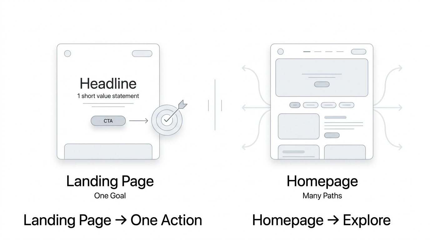 Landing Page vs Homepage